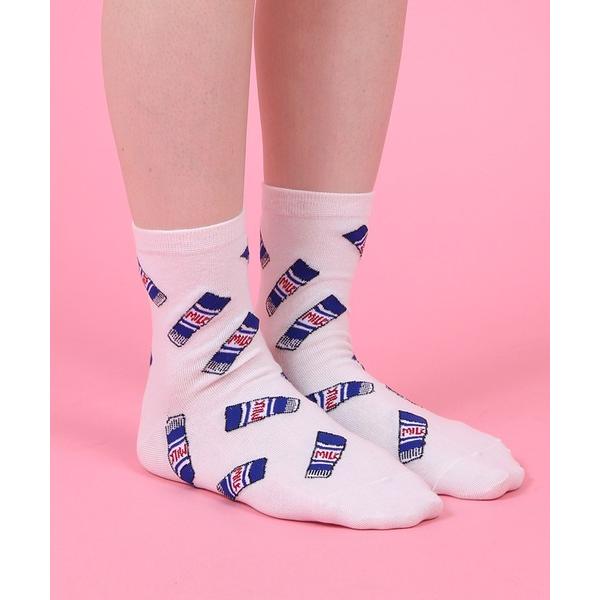 靴下 フード総柄ソックス(FUGU RENNYU KIWI) レディース メンズ