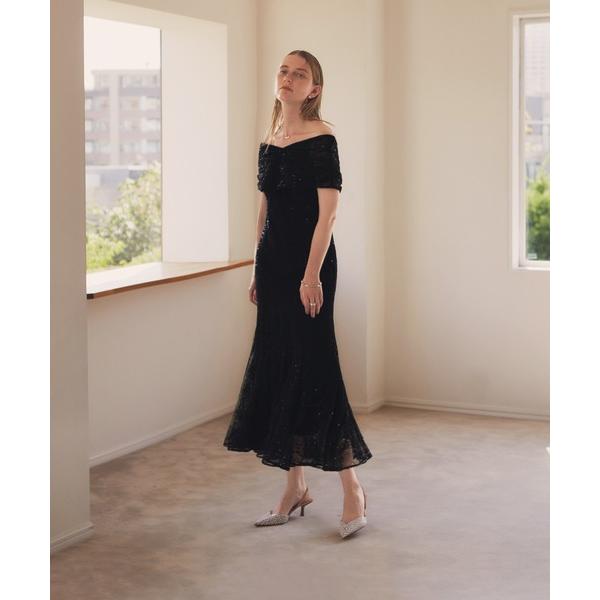 ドレス 「LEJA」2wayレース花柄オフショルダースパンコールマーメイドフレアロングワンピースドレ...