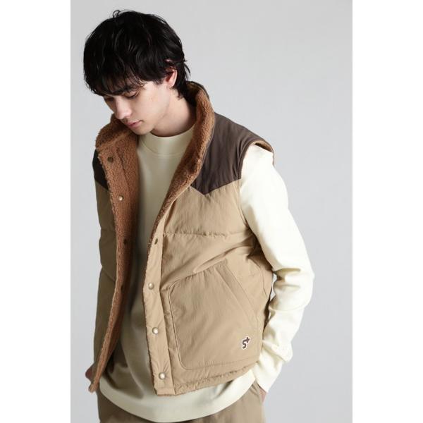 ベスト ジレ 「S＋(エスプラス)」リバーシブルボアベスト メンズ