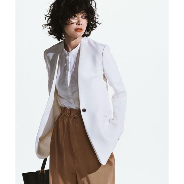 ジャケット ノーカラージャケット トリプルクロスツイル ノーカラージャケット レディース