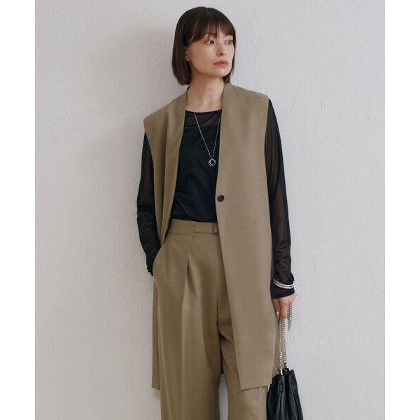 uvカット ベスト ジレ 「洗える」ウール2WAYストレッチ ジレ レディース