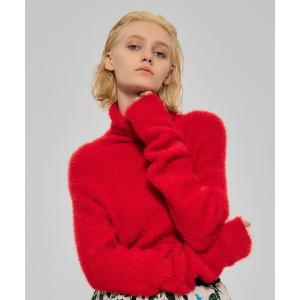ニット セーター タートルネックシャギーニット レディース