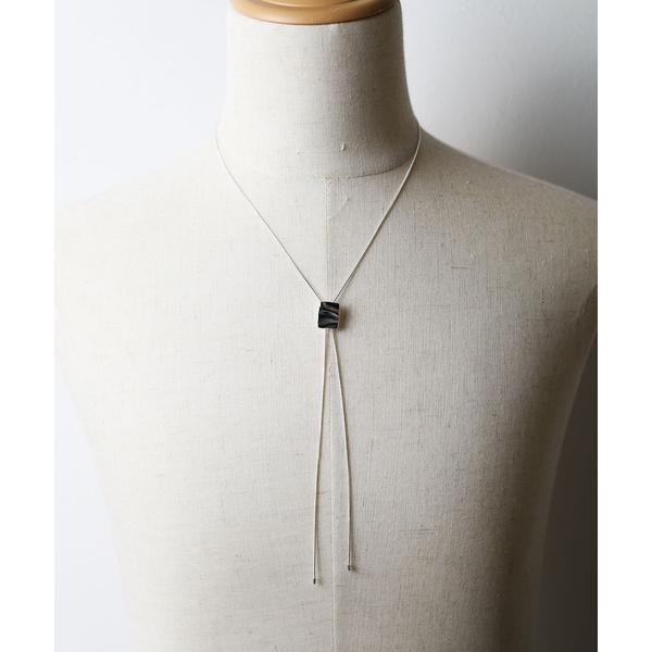 ネックレス 「Gl」メタルソリッド　スクエアループタイ メンズ レディース