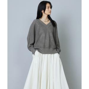 「1er Arrondissement」 Vネックニット FREE モカ レディース