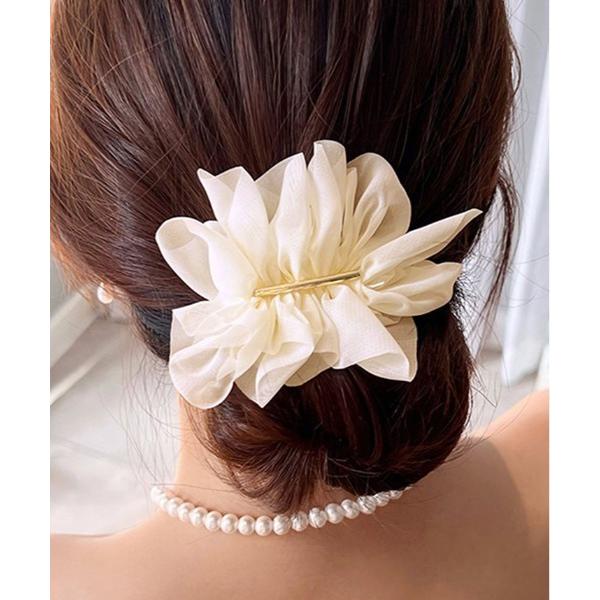 ヘアクリップ フラワー リボン風 バレッタ