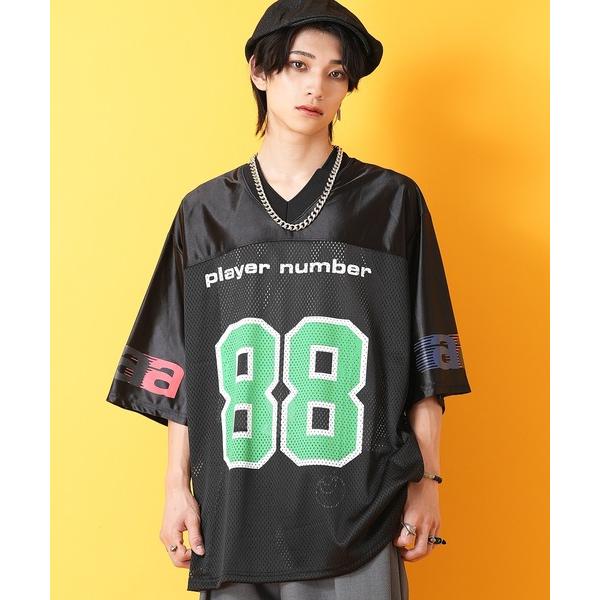 tシャツ a.p.o.v. コンビメッシュナンバリングフットボールシャツ メンズ レディース