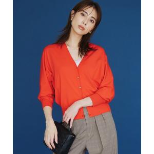 カーディガン 「洗える」ヴィスコースストレッチ ドルマンスリーブ カーディガン レディース