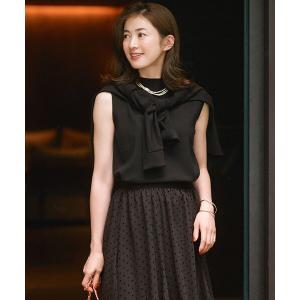 ニット セーター 「洗える」ヴィスコースストレッチ ノースリーブ プルオーバー レディース