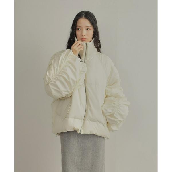ダウンコート ダウンジャケット ボリュームギャザーダウン レディース