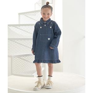 ジャンパースカート 「やわらかデニム」ハート刺し...の商品画像