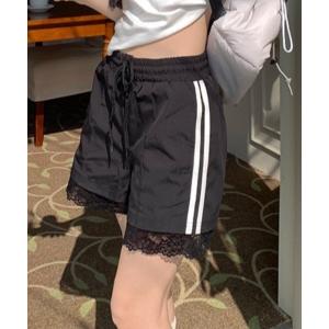 パンツ レース＆サイドライン ショートパンツ レディース