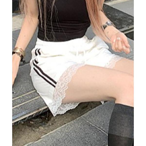 パンツ Lace side line short pants レディース