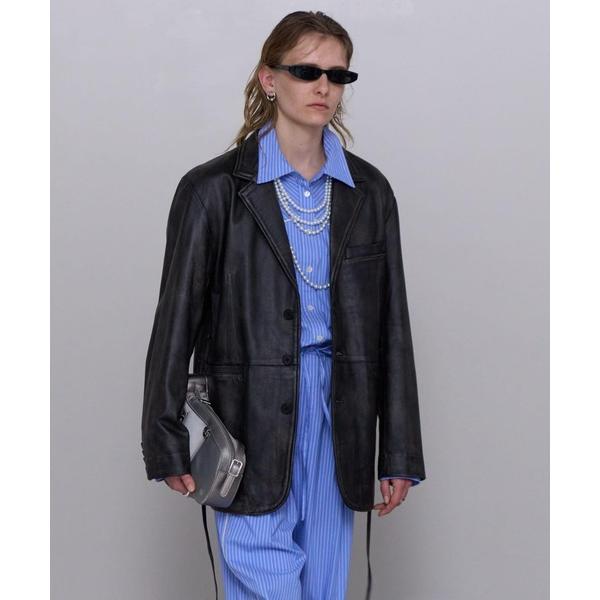 ジャケット テーラードジャケット Leather Tailored Jacket/レザーテーラードジ...