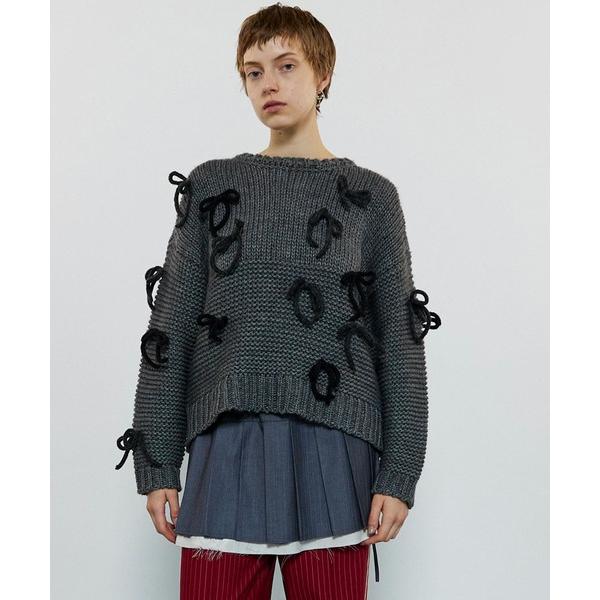 ニット セーター Random Ribbon Knit Tops/ランダムリボンニットトップス「MA...
