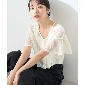 カーディガン SET2点レースカーディガン+レイヤードインナー レディース