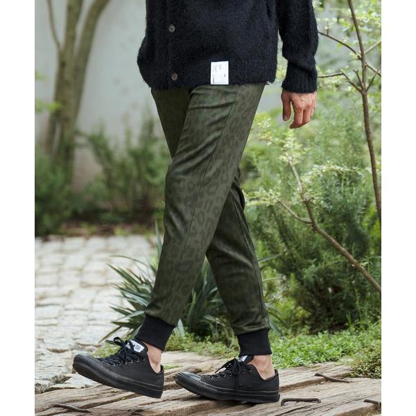 パンツ mp12581-レオパードジャージスリムパンツ メンズ