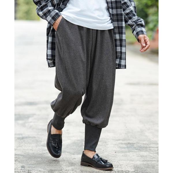 パンツ mp12583-リブロングテーパードイージーパンツ メンズ