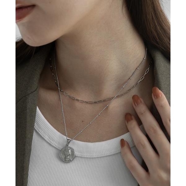 ネックレス 金属アレルギー対応 コインチャームネックレス＆選べる5タイプ ショートチェーンステンレス...