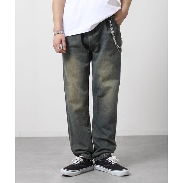 ジーンズ 「ZIP FIVE」 ケミカル ダメージ ヴィンテージライク タック テーパード ハイウエ...