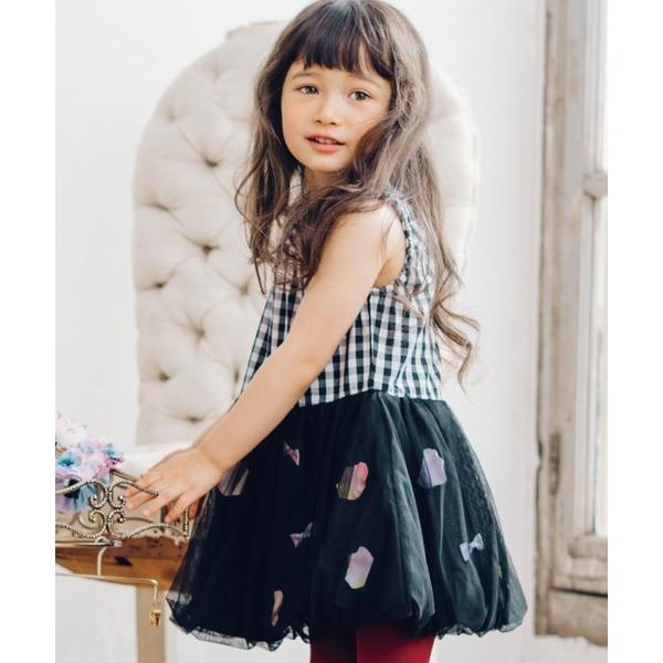 ワンピース お花とリボンのバルーンワンピ(80-100cm) キッズ 子供服 女の子