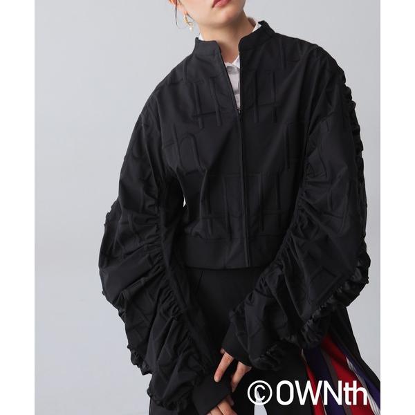 ブルゾン アウター モノグラムボリュームスリーブブルゾン レディース