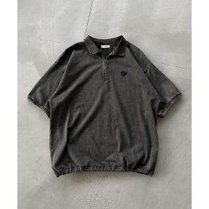 tシャツ ヴィンテージライク刺繍ハーフジップTシ...の商品画像