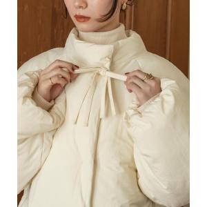 ブルゾン アウター 中綿リボンミドルコート レディース