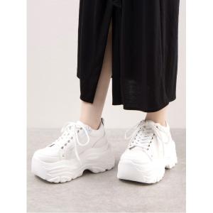 スニーカー Mafmof(マフモフ)10cmメガ厚底クラッシュソールテックスニーカー レディース