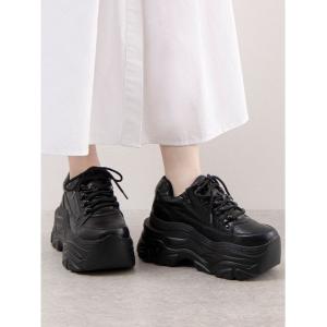 スニーカー Mafmof(マフモフ)10cmメガ厚底クラッシュソールテックスニーカー レディース