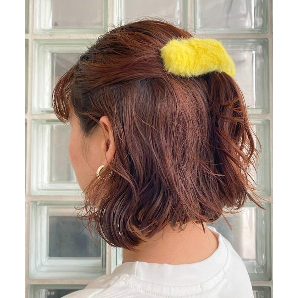 ヘアクリップ カラー ファー クリップ