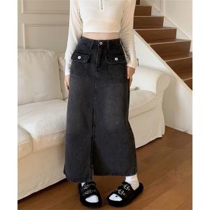 DIAVEL デニムスカート ベルト付き ヴィンテージ ウエストゴム入り