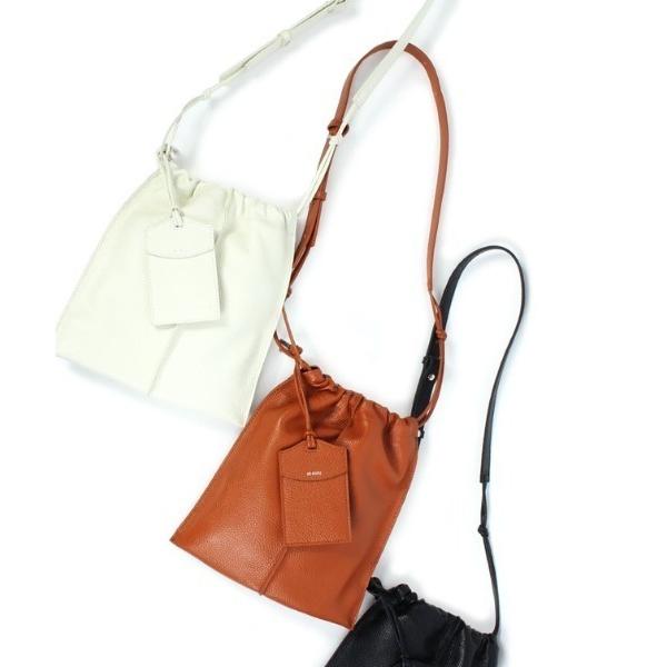 ショルダーバッグ バッグ 「BEAURE/ビュレ」カウレザー パスケース付き　薄マチ 巾着 ショルダ...