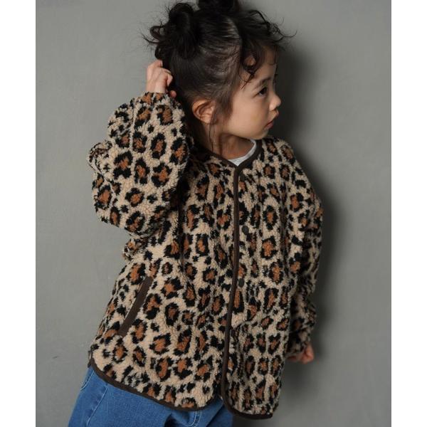 カーディガン 模様入り両面ボアカーディガン80〜140cm キッズ 子供服 男の子 女の子