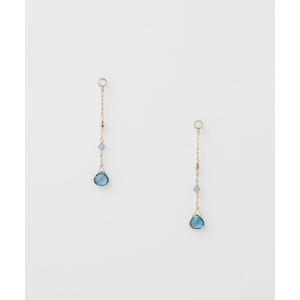 agete K10サンストーン　ピアスチャーム K10クォーツ／サンストーンピアスチャーム｜ピアスチャーム