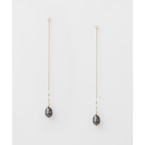 agete（アガット） チャーム K10アメジスト／パールピアスチャーム