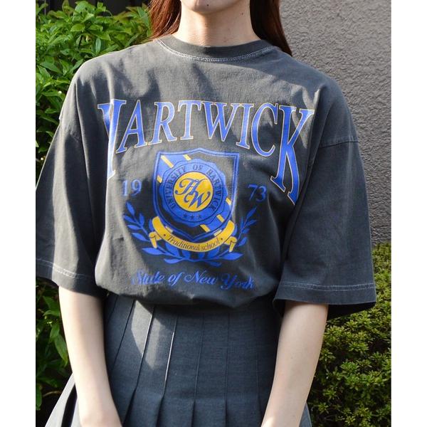 tシャツ 「spiritoso」ピグメントHARTWICK カレッジロゴTシャツ(CP) レディース...
