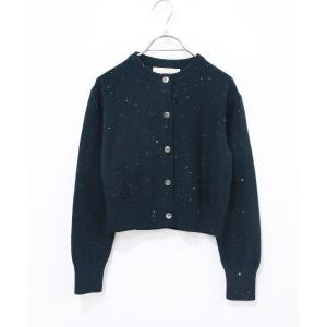 カーディガン コットンポリエステルスパンコールカーディガン レディース