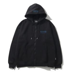 パーカー 「THRASHER/スラッシャー」裏起毛 ロゴ刺繍 スウェット ジップアップパーカー メンズ レディース