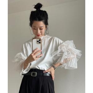 tシャツ cheer frill tee / ドッキングチュールチアーフリルティー レディース