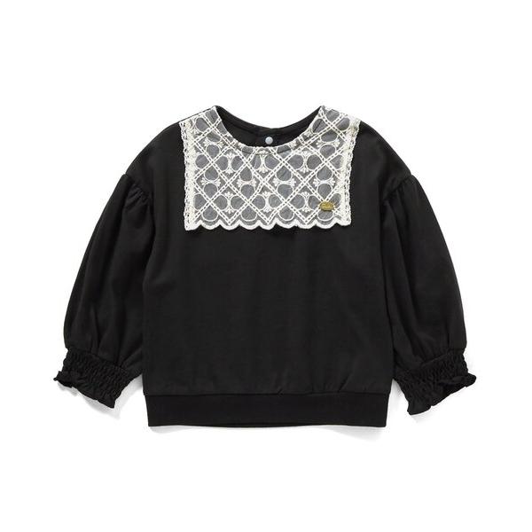 tシャツ 飾りレースデザインバルーンスリーブトップス キッズ 子供服 女の子