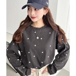 moment+ tシャツ ハート刺繍半袖Tシャツ レディース : ZOZOTOWN Yahoo