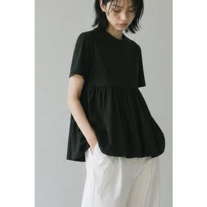 tシャツ 半袖 OTONA SWITCHING HALF PEPLUM TEE レディース