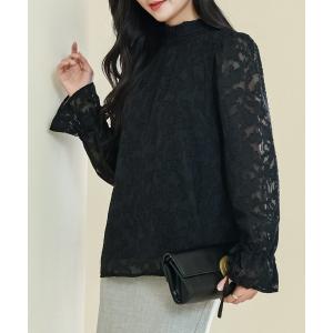 a lot of love ブラウス シャツ ハイネックフリル エレガントブラウス