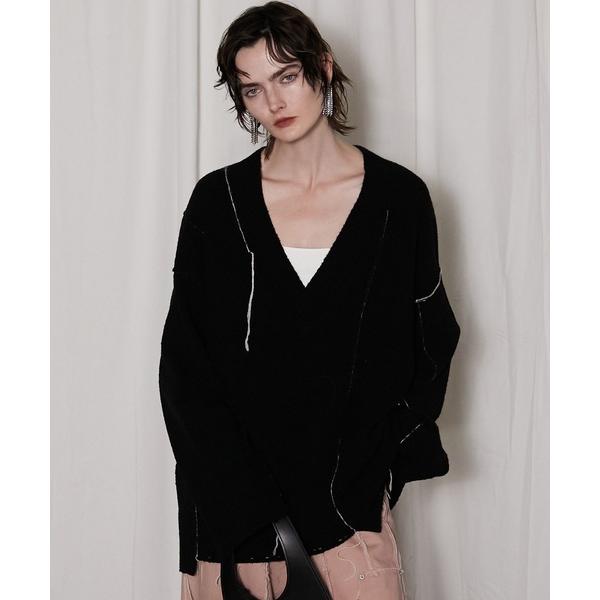 ニット セーター ブークレーカラーリンキングニット / Boucle Linking Knit レデ...