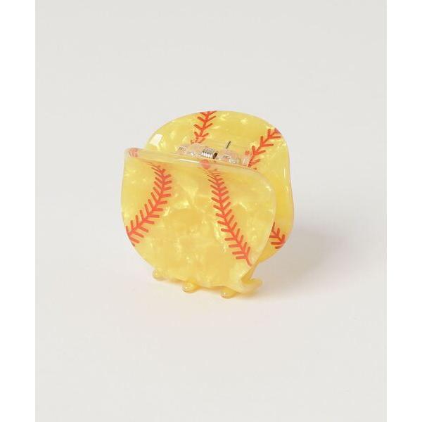 ヘアクリップ 「HIKA」イエロー野球ボールヘアクリップ