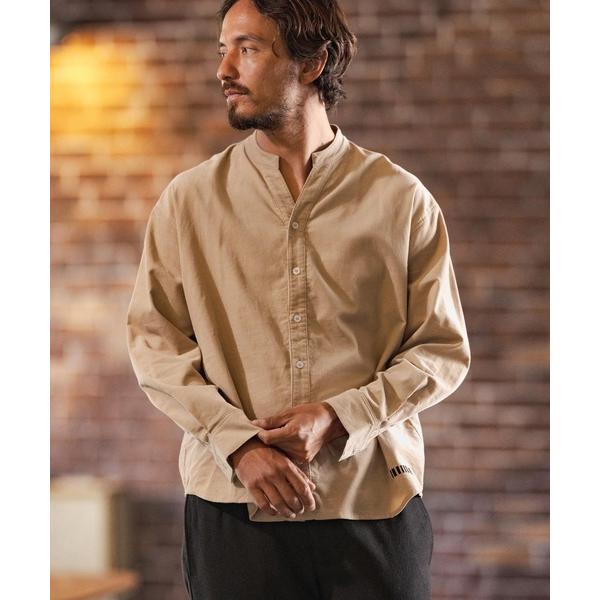 シャツ ms5755-Fine Ribbed Corduroy Band Collar Shirts...