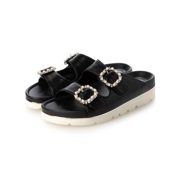 サンダル ビジューダブルベルトスポーツサンダル レディース