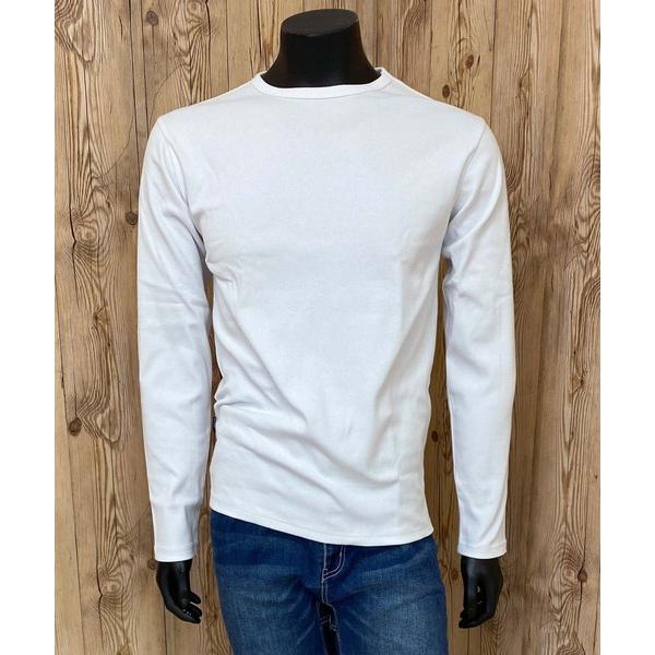 tシャツ リブ 長袖 クルーネック Tシャツ デイリーウェア メンズ レディース
