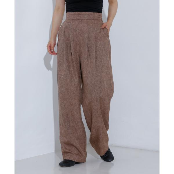 スラックス パンツ 「セットアップ着用可」シャーク タックワイドパンツ レディース