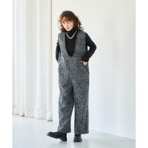 サロペット オーバーオール 「KHA:KI/カーキ」ツイードオーバーオール レディース